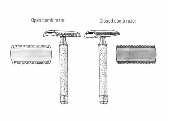 The difference between open comb razor and closed comb razor
