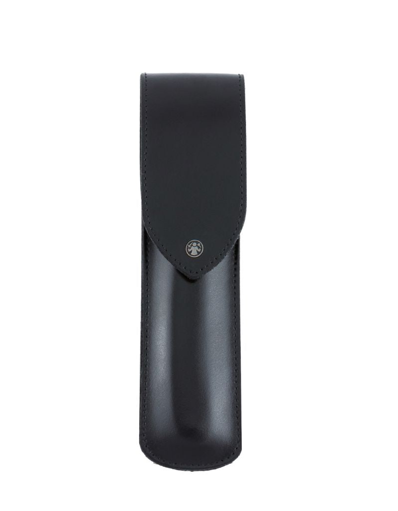 Black leather straight razor case