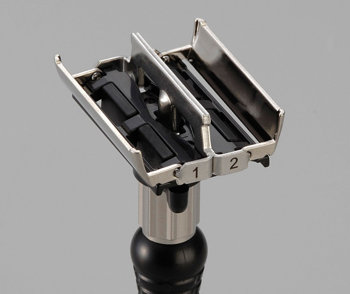 Opened Razor Butterfly Twist-to-Open Safety Razors | New England Shaving Company