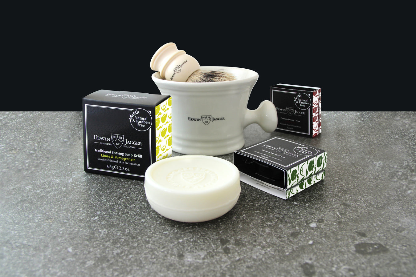 shaving soap refills for use in bowls and mugs, ideal for a personalized wet shaving routine