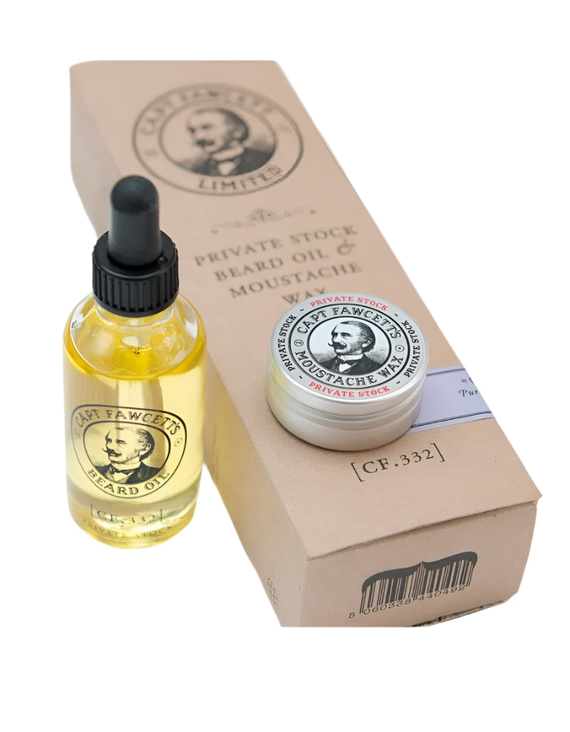 Captain Fawcett beard oils, balms, and waxes with luxury scents like sandalwood and ylang-ylang
