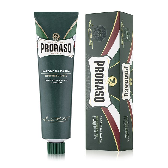 Proraso Green Line shaving products with eucalyptus and menthol 