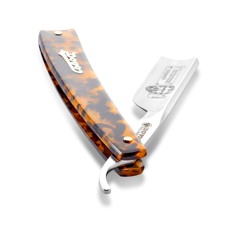 Dovo - "Barbarossa" Straight Razor, Imitation Tortoise Shell Handle, Spanish Point 5/8"