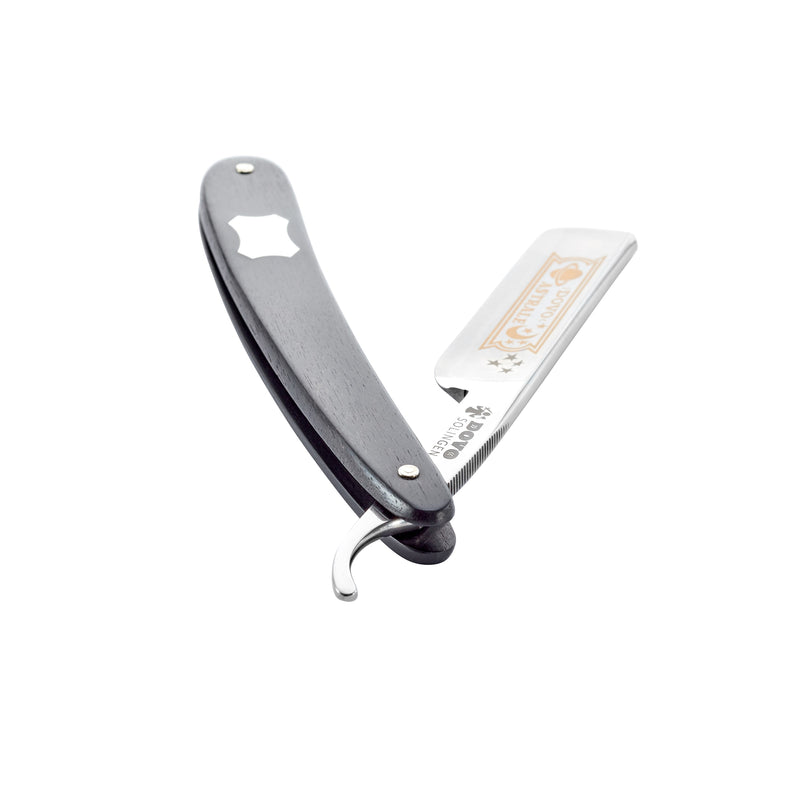 Dovo - "Astrale" Straight Razor, Ebony Handle, Round Point, 5/8"