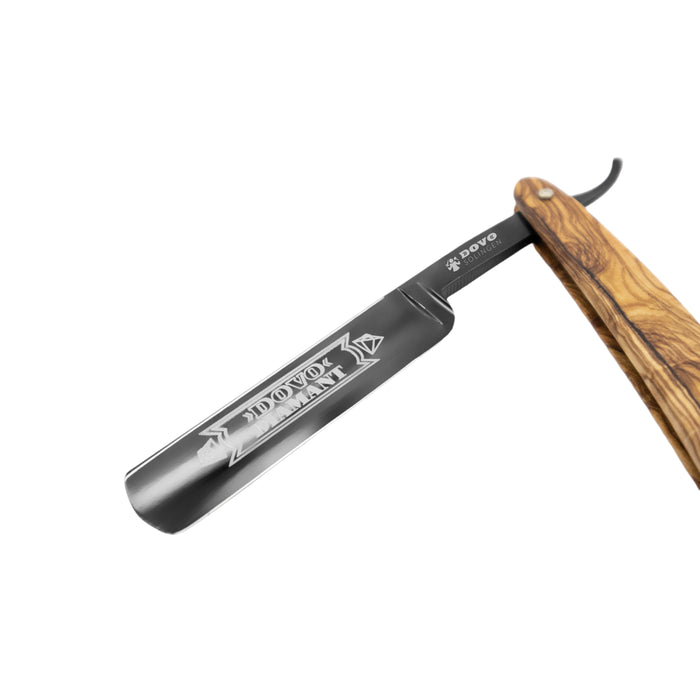 Dovo - "Diamant" Straight Razor, Olive Wood Handle, Round Point, 5/8"