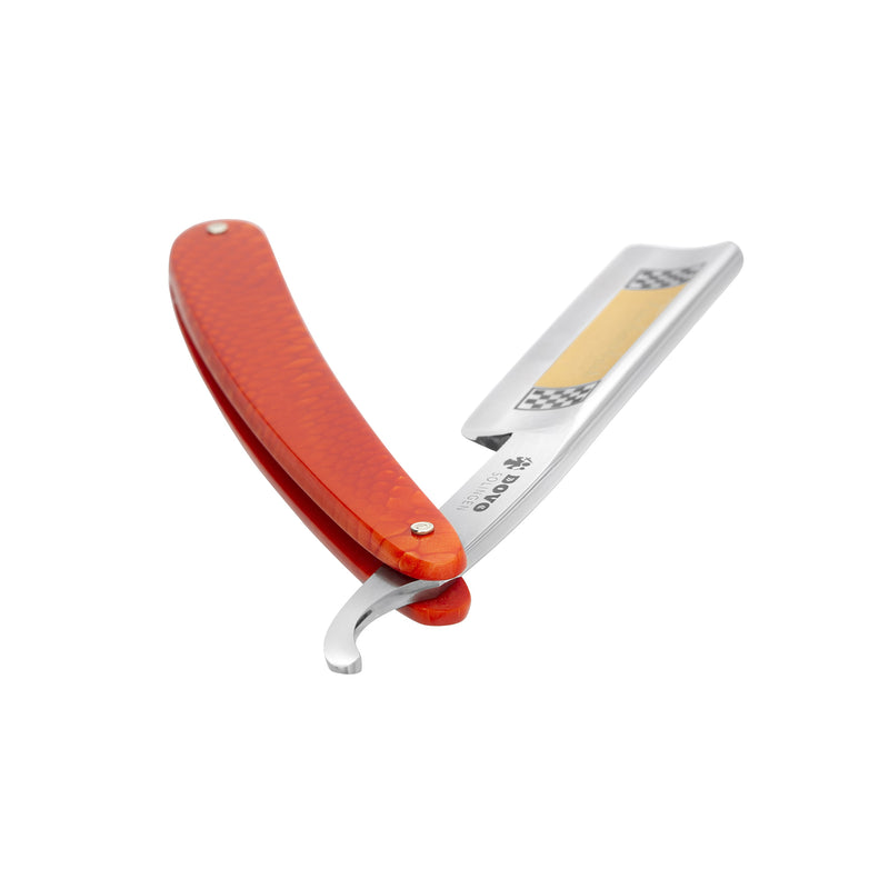 Dovo - Facharbeit Straight Razor, Acrylic Red Handle, Square Point, 6/8" (Limited Edition)