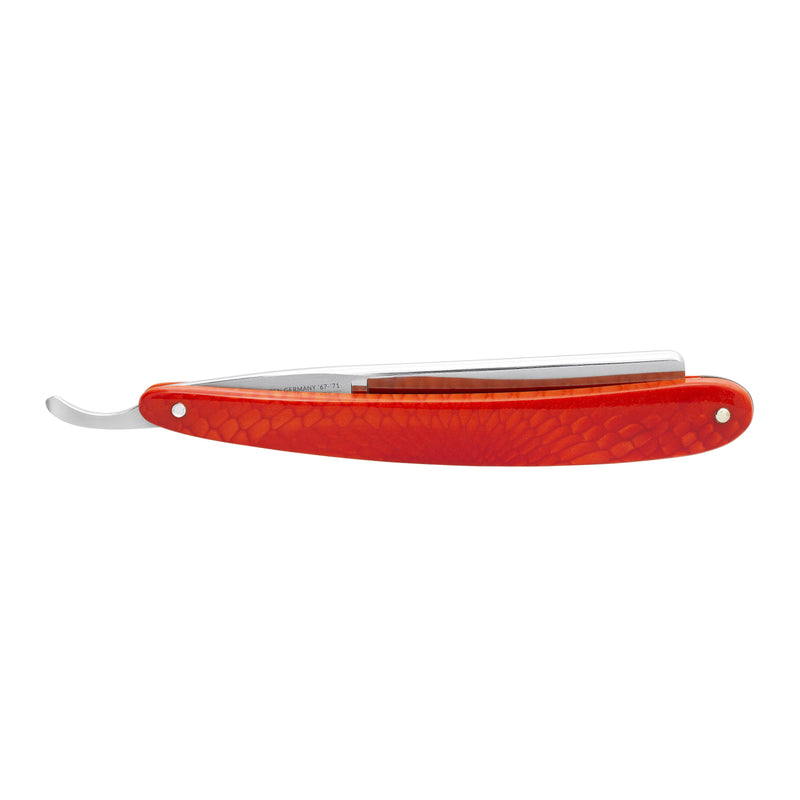 Dovo - Facharbeit Straight Razor, Acrylic Red Handle, Square Point, 6/8" (Limited Edition)