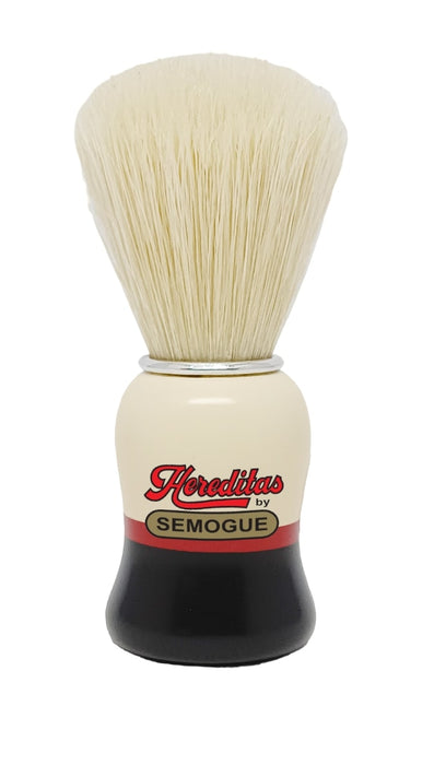 Semogue - 1460 Hereditas Boar Bristle Shaving Brush, Ivory Red and Black Wood Handle, 21mm