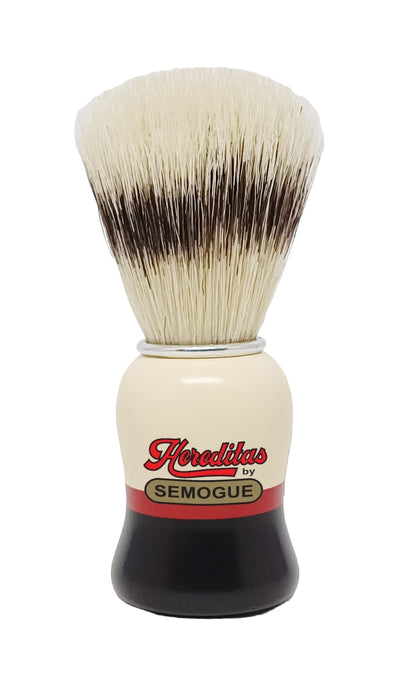 Semogue - 1520 Hereditas Extra (IB) Boar Bristle Shaving Brush, Ivory Red and Black Wood Handle, 21mm