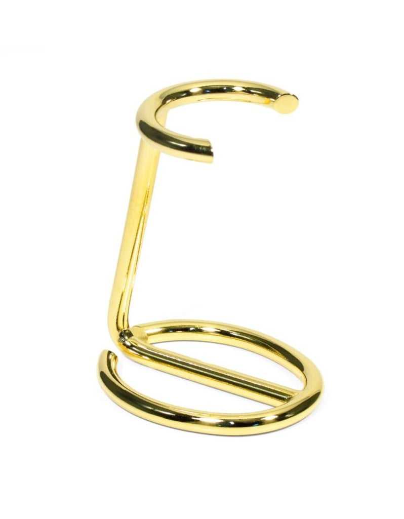 Italian-made shaving brush stand in gold , fits 26 mm (1 inch) knots, compact and durable design