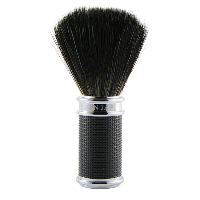 Edwin Jagger - 21SB3DBC15 Black 3D Diamond Black Synthetic Shaving Brush, Medium - New England Shaving Company