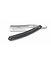Black handle straight razor from Thiers Issard. Engraved 1937 Special Coiffeur
