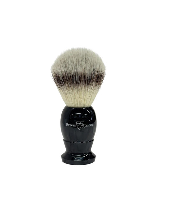 Edwin Jagger - 3EJ876SYNST English Shaving Brush, Imitation Ebony with Synthetic Silvertip Fiber, Large