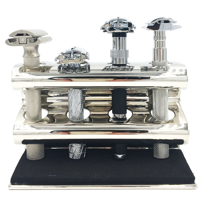 Parker - Deluxe Chrome Razor Caddy - New England Shaving Company
