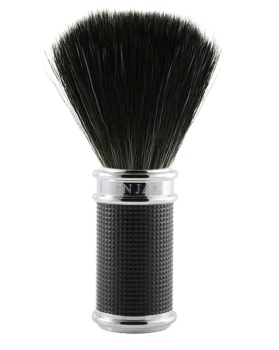 Edwin Jagger - 21SB3DBC15 Black 3D Diamond Black Synthetic Shaving Brush, Medium - New England Shaving Company