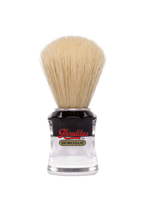 Semogue - 820 Hereditas Boar Bristle Shaving Brush, Black and Clear Striped Handle, 22mm