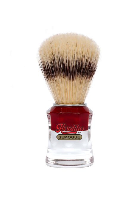 Semogue - 830 Hereditas Extra Premium (IB) Boar Bristle Shaving Brush, Red and Clear Striped Handle, 22mm