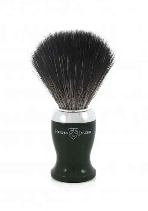 Edwin Jagger - 21SB726CR Imitation Ebony Black Synthetic Shaving Brush, Medium - New England Shaving Company