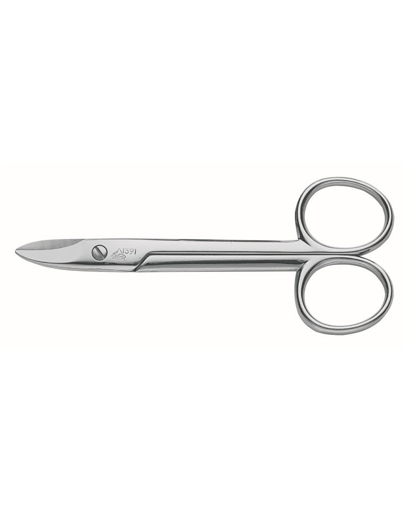 A pair of Erbe Solingen toenail pedicure scissors with nickel-plated blades and an ergonomic handle.