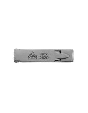 A stainless steel nail clipper with a curved blade and flat closing feature, marked with the brand name 'ERBE' and the model number 'INOX 2620'.