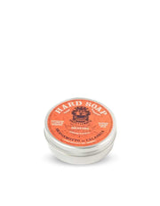 Shaving soap with mare’s milk and saffron in a metal tin, ideal for sensitive skin and traditional wet shaving