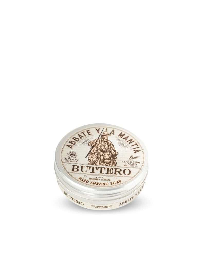 Abbate y La Mantia Buttero Shaving Soap in metal tin.  Rich Lather and Earthy Fragrance for a smooth shave