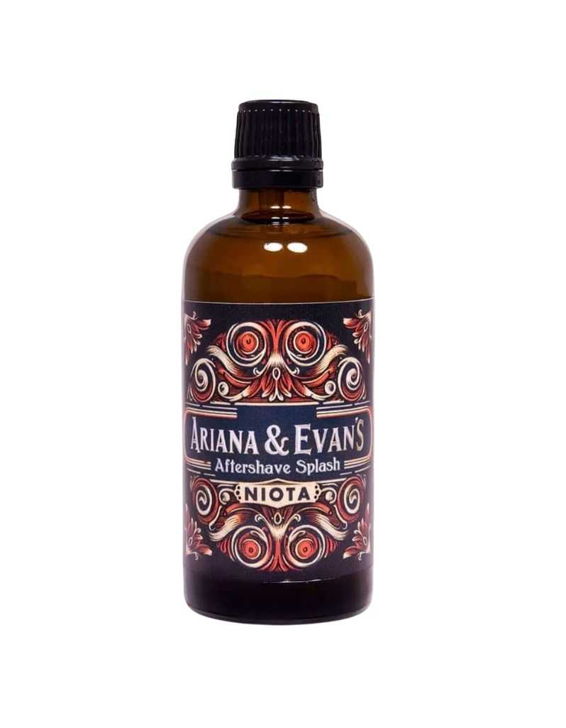Ariana & Evans Niota aftershave splash bottle on a white background