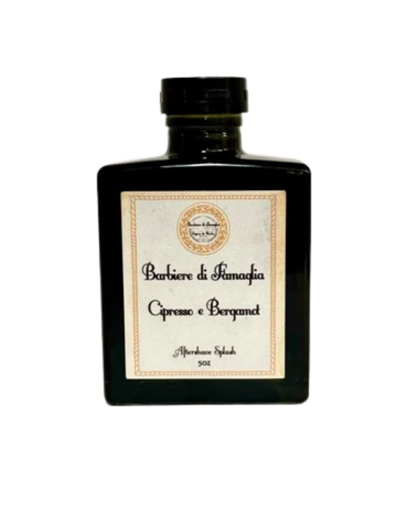 Ariana Evans Barbieri Di Famiglia Bergamot Aftershave in a black glass bottle