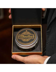 Daniele Maullu Legacy shaving soap in black and gold box, luxury grooming product, handcrafted by Ariana & Evans