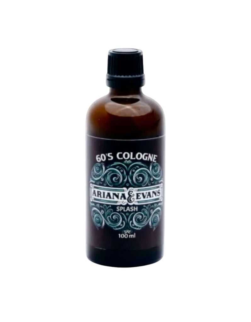 Bottle of '60's Cologne' by Ariana & Evans on a white background