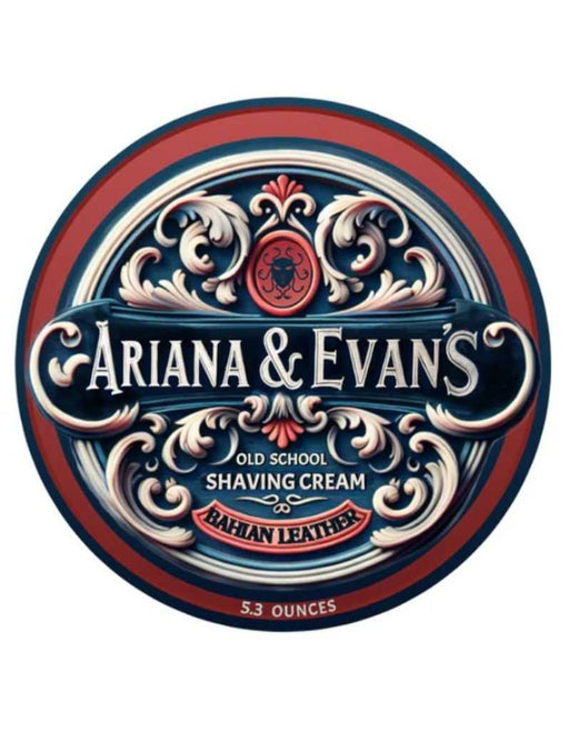 Ariana & Evans old school shaving cream labeled "Bahian Leather'