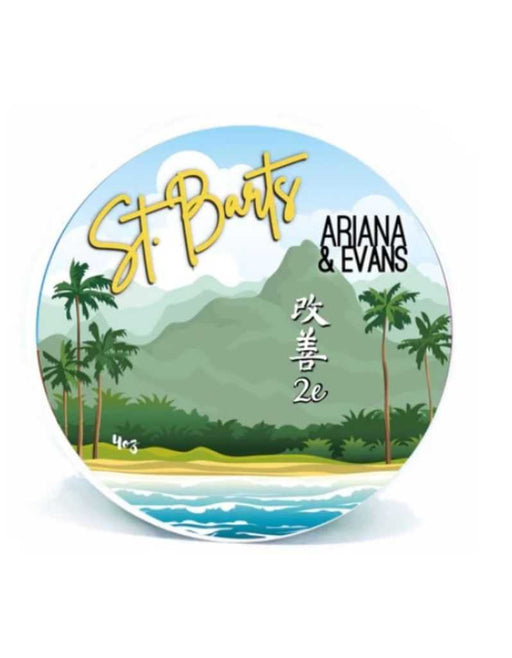 Ariana & Evans St. Barts Shaving Soap with Kaizen 2e Base, Ultra-Luxurious Lather and Tropical Fragrance for a Smooth Shaving Experience