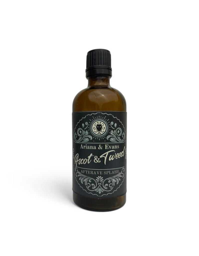 Ariana & Evans Ascot & Tweed Aftershave Splash bottle with minimalist label