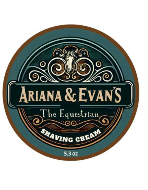 Ariana and Evans The Equestrian Shaving Cream in a round jar