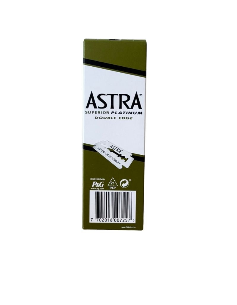 Astra Platinum Double Edge Razor Blades box back view