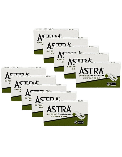 Multiple Astra Platinum Double Edge Razor Blades packs