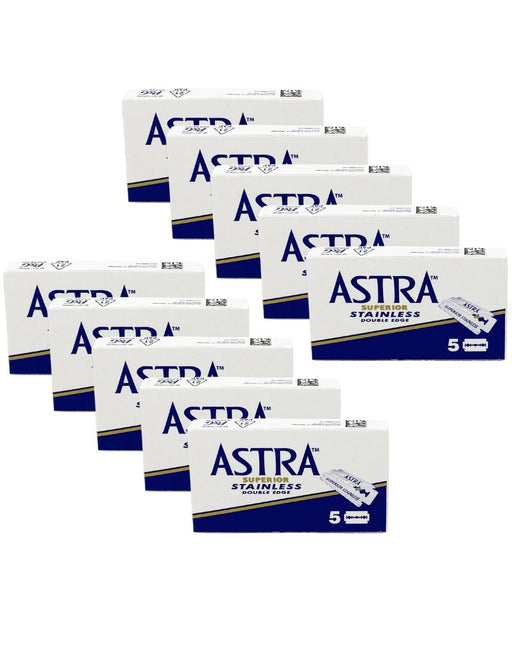 Multiple Astra razor blades packs for shaving