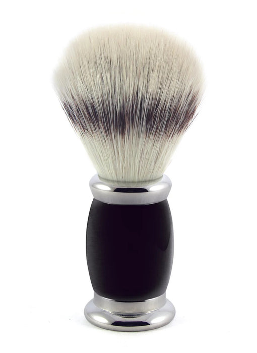 Edwin Jagger - B6SBSYNST Bulbous Black Synthetic Silver Tip Shaving Brush, Medium