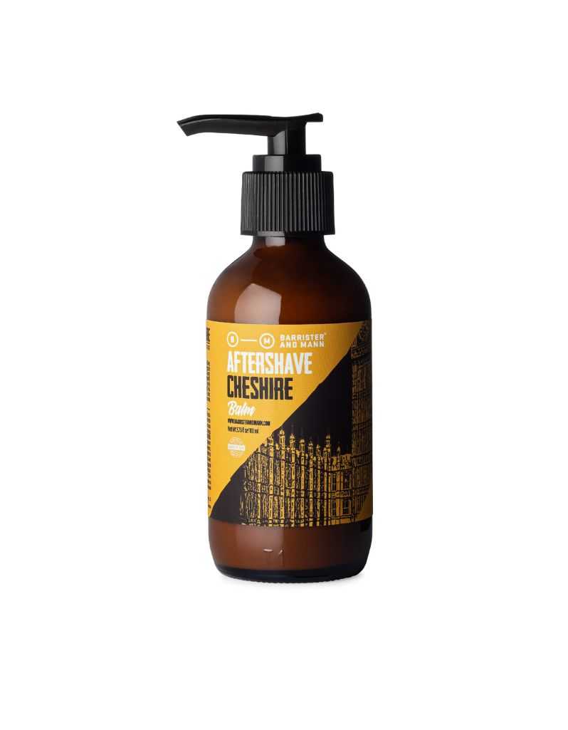 Cheshire After Shave Balm in Dark bottle with pump by Barrister and Mann
