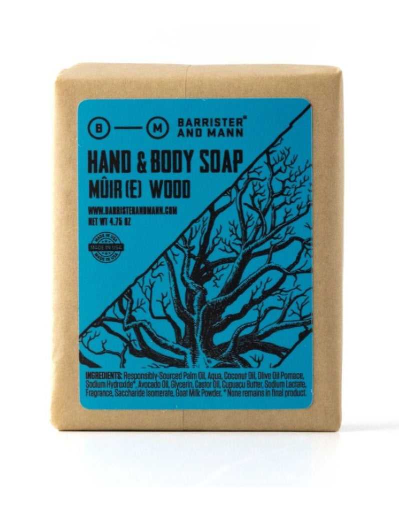 Muir Hand and Body Soap bar with earthy forest scent 