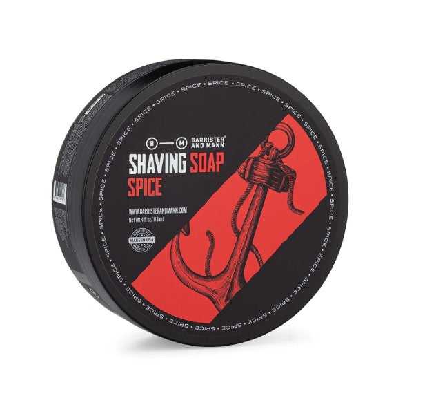 Barrister and Mann Spice Shaving Soap 4 oz with vintage barbershop scent and warm spice