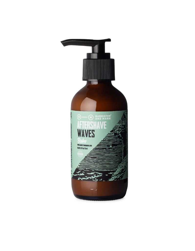 Barrister and Mann Waves Aftershave Balm 110ml with aquatic scent and skin nourishing formula