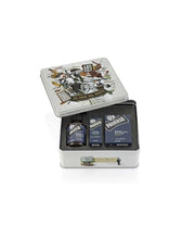 proraso beard care tin set with beard wash balm and oil in azur lime scent for softening nourishing and refreshing all beard types