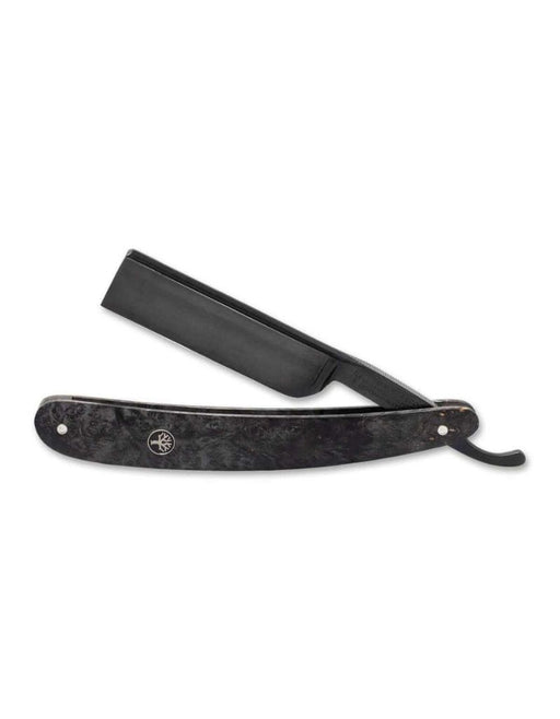 Boker - Amboina Straight Razor, Black Carbon Steel, 6/8" - New England Shaving Company