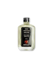 A bottle of Boker Pure Camellia Oil for Straight Razor with a label in black and white.