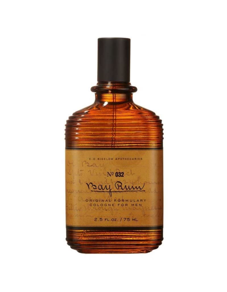 C.O. Bigelow Bay Rum Cologne No. 032 in amber glass bottle, 2.5 fl oz / 75 ml original formulary cologne for men