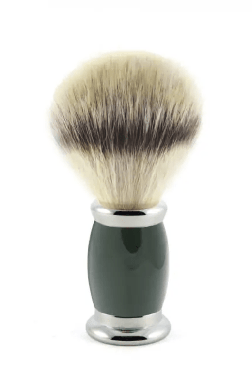 Edwin Jagger - B4SBSYNST Bulbous Green Synthetic Silver Tip Shaving Brush, Medium - New England Shaving Company