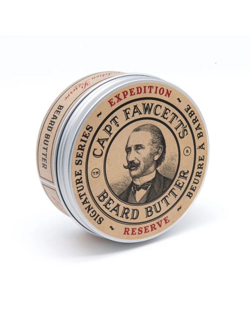 Capitaine Fawcett's Expedition Reserve beard Butter tin on a white background