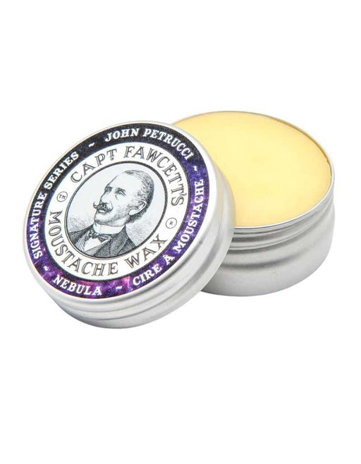 John Petrucci Capt. Fawcett's Moustache Wax container on a white background