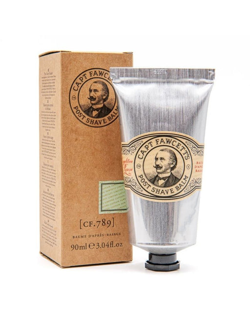 Cap't Fawcett aftershave balm with packaging on a white background